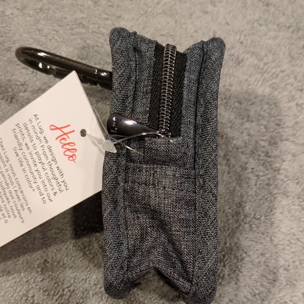 Lug Drizzle Mini Zip Storage Pouch - Heather Grey - NWT - Picture 6 of 6